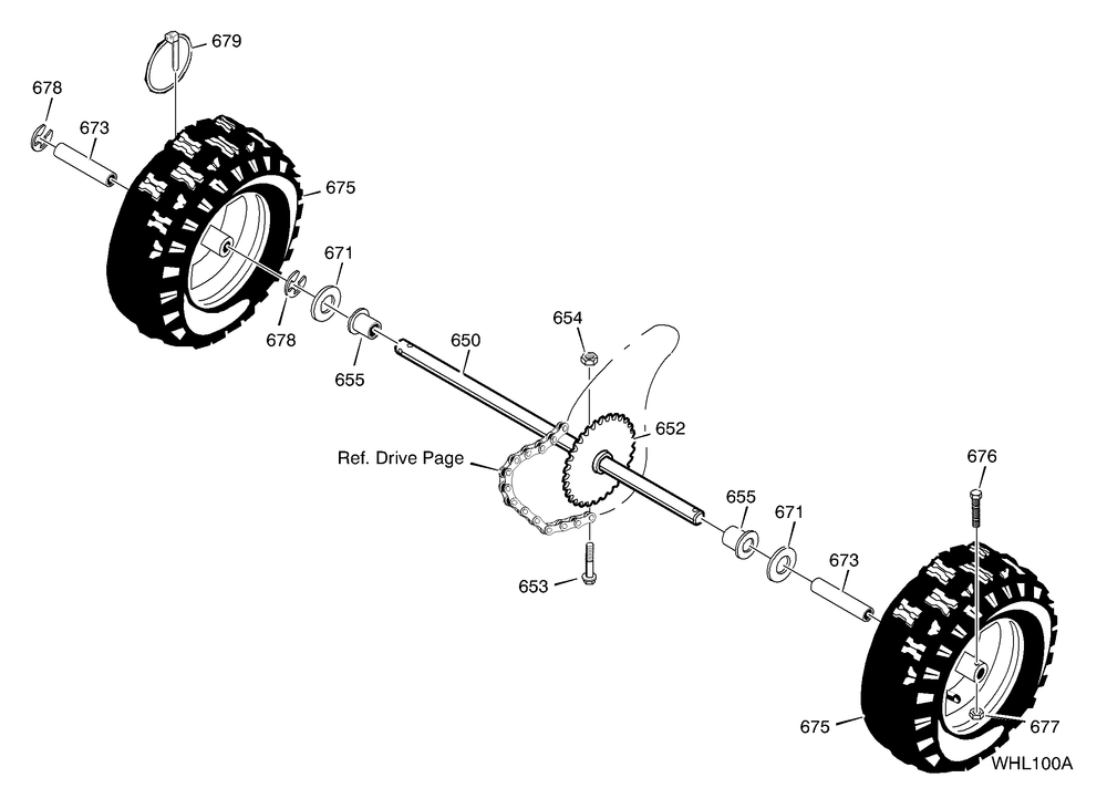 Wheels Diagram and Parts List for 624504X4B 2002 Briggs and Stratton Snow Blower